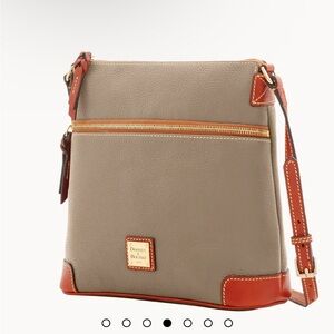 Dooney & Bourke Taupe and Red Shoulder Bag